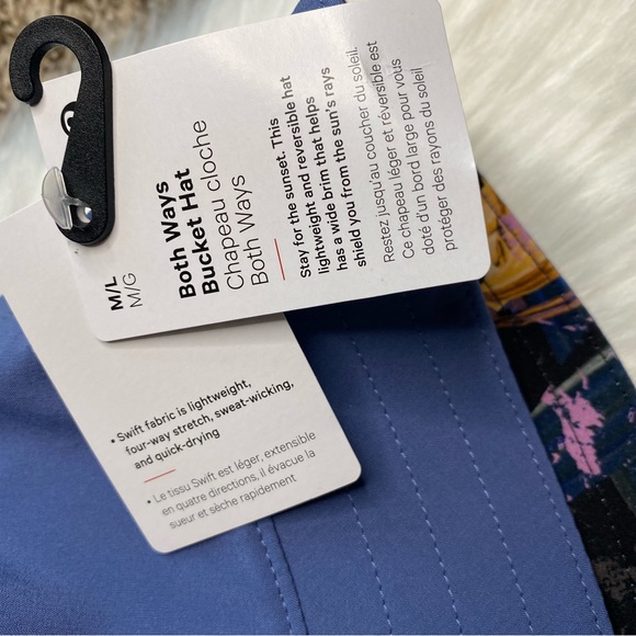 M/L Lululemon Both Ways Reversible Bucket Hat WTDR/VFBM Floral Blue - Picture 2 of 5